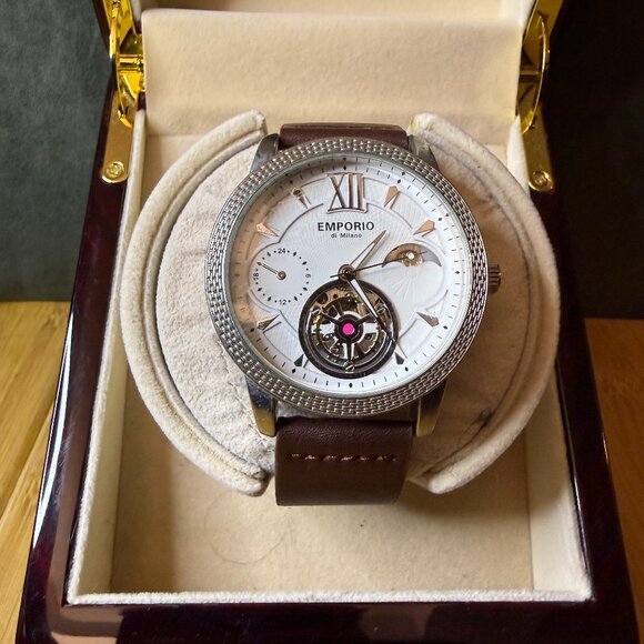 Automatic Emporio di Milano Skeleton+Exhibition Men's Watch, 48mm - Picture 1 of 6